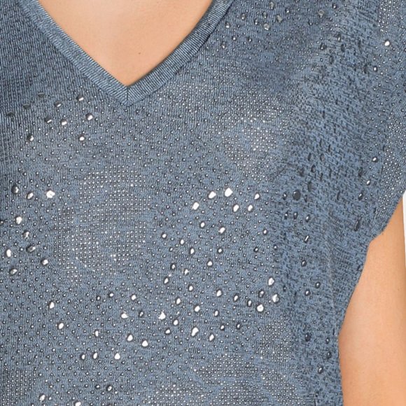 Studded top EVA KAYAN HOT63 Blue Jeans (EU-36,US-26, Xs) - Picture 4 of 5